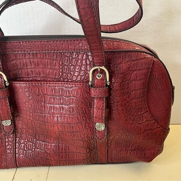 Rellic Croc Purse Burgundy Front and Back Straps With Buckles NWT - Picture 7 of 16